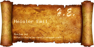 Heisler Emil névjegykártya